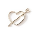 Colgante de corazón y flecha dorado de aleación con acabado pulido para joyería creativa - Flecha de Cupido Dorado