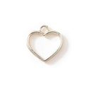 Colgante de corazón hueco oro claro para creación de joyas DIY y collares únicos - Corazón Grande Dorado