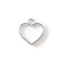 Colgante marco de corazón hueco plateado brillante con aro para joyería DIY - Corazón Grande Plateado