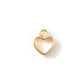 Colgante de corazón calado chapado en oro con anillo para creación de joyas de bricolaje - Corazón Pequeño Dorado