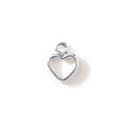 Ciondolo a cuore in argento lucido con design a freccia per creazione gioielli - Cuore Piccolo Placcato Argento