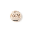 Colgante redondo Love en baño de oro claro para joyería DIY y collares únicos - Love Hueco Chapado en Oro