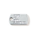 Gepolijste zilveren metalen tag met gravering voor naam, tel, geboorte en bloedgroep - Verzilverd ID Tag