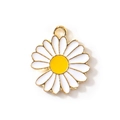 Gänseblümchen-Anhänger für DIY-Armbänder in Weiß und Gelb mit Goldbeschichtung - Weiß Goldbeschichtet