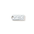 Zilveren rechthoekige soldatenpenning hanger met Hand Made gravure gepolijst - Verzilverd Label