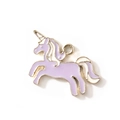 Light purple unicorn pendant with gold alloy base and enamel finish for DIY jewelry - Purple