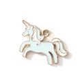 Blue enamel unicorn pendant with gold metal edges for DIY jewelry and necklaces - Blue