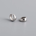 Detailed close-up showing the S925 hallmark on polished silver wide hoop earrings - Inner 7mm / White Gold