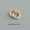 Détail de créoles en argent sterling S925 doré poli avec diamètre interne de 8mm - Diamètre Intérieur 8mm / Or
