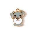 Pendentif chien Schnauzer en émail doré pour bracelets DIY et bijoux fantaisie - Gris Plaqué Or