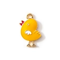 Pendentif mignon en forme de poussin en alliage doré pour accessoires de bijoux DIY - Jaune Plaqué Or