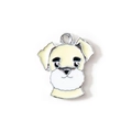 Pendentif chien Schnauzer en émail jaune et blanc pour la création de bijoux DIY - Jaune Plaqué Argent