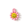 Ciondolo a girasole rosa in lega con faccina gialla per gioielli bracciale fai da te - Rosa