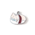 Pendentif chat sushi en émail avec poisson pour bracelets et porte-clés DIY - Rose