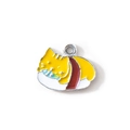 Pendentif chat sushi jaune en alliage et émail pour la fabrication de bijoux DIY - Jaune