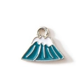 Blauw-witte Mount Fuji emaille hanger met verzilvering voor DIY-sieraden maken - Blauw Lichtgoud Verguld