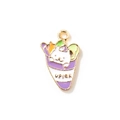 UPICK DIY alloy cartoon cat charms with enamel finish and gold plating for jewelry making - Purple Gold Plated