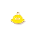 Schattige gele eend emaille bedeltje met goudlaag voor DIY sieraden maken projecten - Geel Verguld