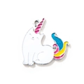 Ciondolo gatto unicorno colorato in smalto per bracciali fai-da-te e gioielli - Bianco Placcato Argento
