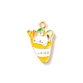 DIY cartoon cat crepe alloy enamel charm with golden ring for bracelets - Yellow Gold Plated