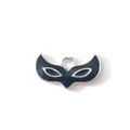 DIY fox masquerade mask alloy pendant with black enamel finish for jewelry making - Black Silver Plated