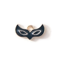 DIY black enamel fox mask pendant in gold-plated alloy for bracelet charms - Black Gold Plated