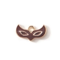 Brown alloy enamel masquerade mask pendant with golden edges for jewelry DIY - Brown Gold Plated