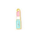 Lipstick enamel charm with gold trim and MOM lettering for DIY jewelry making - MOM Letter Style (Blue) / Blue