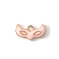 Pink enamel fox mask charm in gold-plated alloy for DIY jewelry and bracelets - Pink Gold Plated