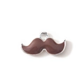 Pendentif moustache en émail marron avec placage argent pour la création de bijoux - Brun Plaqué Blanc