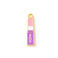 Lipstick shaped alloy pendant with MOM text in purple and pink enamel for DIY jewelry - MOM Letter Style (Purple) / Purple
