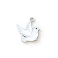 Ciondolo a forma di colomba della pace in smalto bianco con placcatura in argento - Bianco Placcato Argento