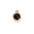 Colgante de aleación dorada con gema negra facetada para la creación de joyas DIY - Negro Chapado en Oro