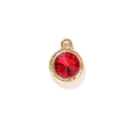 Colgante de aleación dorada con piedra de cristal roja para la creación de joyas DIY - Rojo Chapado en Oro