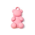 Pink matte resin gummy bear pendant charm with integrated top loop for DIY jewelry - Pink (Large)