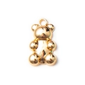 Pendentif ours 3D en métal doré poli avec anneau pour création de bijoux - Plaqué Or (Moyen)