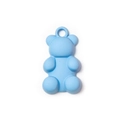 Pendentif ours bleu clair mat avec anneau intégré pour la création de bijoux DIY - Bleu (Moyen)