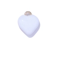 White heart pendant with gold ring attachment, minimalist copper and zircon jewelry charm - Solid Color Style / White