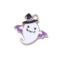 Halloween spook hanger met toenaarshoed en paarse vleugels voor sieraden - Witte Geest Met Vleugels