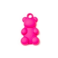 Pendentif ours 3D en rose vif avec boucle de suspension intégrée pour bijoux - Magenta (Moyen)