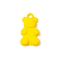 Pendentif ours 3D en jaune vif mat avec boucle de suspension supérieure pour bijoux - Jaune (Moyen)