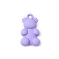 Pendentif ours violet mat avec anneau métallique pour la création de bijoux DIY - Violet (Moyen)