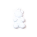 Pendentif ours blanc en alliage avec finition mate et trou pour la création de bijoux DIY - Blanc (Moyen)