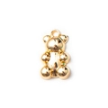 Pendentif ours 3D en métal doré poli avec anneau pour la création de bijoux DIY élégants - Plaqué Or (Petit)