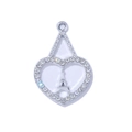 Silver alloy heart pendant with Eiffel Tower center and sparkling zircon stones - Silver Style (White Heart)
