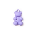 Pendentif ours violet mat en résine 3D avec anneau pour création de bijoux DIY - Violet (Petit)
