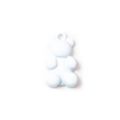 Pendentif ours 3D pour bricolage couleur blanc mat avec crochet de suspension intégré - Blanc (Petit)