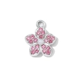Ciondolo a fiore con strass rosa e perla bianca per creazione di gioielli fai-da-te - Stile Rosa Strass Perla (Base Argento)