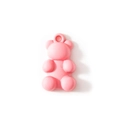 Pendentif ours rose avec finition mate et boucle intégrée pour la création de bijoux DIY - Rose (Petit)