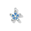 Ciondolo a cinque petali con cristalli blu chiaro e base argentata per gioielli fai-da-te - Stile Blu Strass AB (Base Argento)
